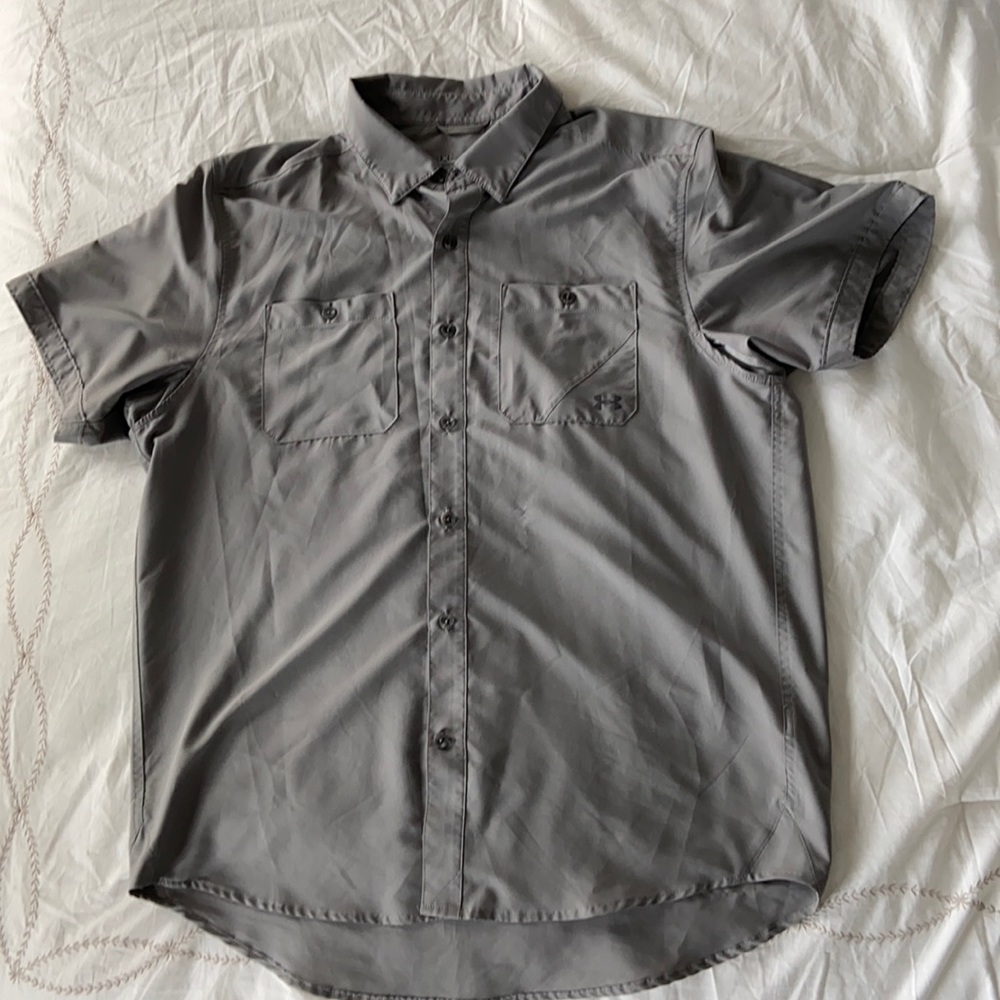 Grey button down shirt